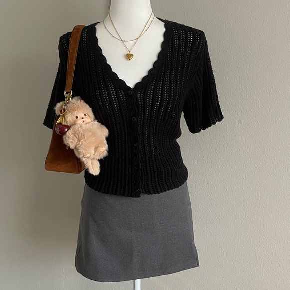 JohnPaulRichard Sweaters - JohnPaulRichard Black Knit Cardigan Size L
